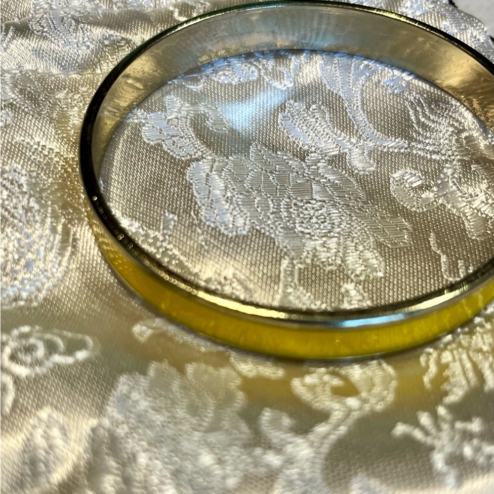Set of Colorful Vintage Enamel Bangles with Silver Accents S/M - Picture 8 of 9